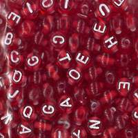 Small Alphabet Beads - Red