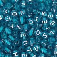 Small Alphabet Beads - Turquoise