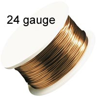Artistic Wire - 24 Gauge - Natural (Copper) (20 yard - 18 m reel)