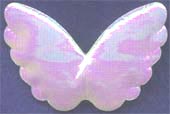 Puffy Angel Wings - sold per each (joined pair of wings) - White AB / Iridecsent