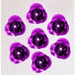 Aluminium Metal Flower Bead - Purple (10 beads)