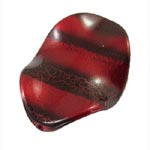 Wavy Oval Acrylic Bead - Striped Red