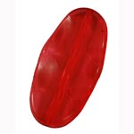 Transparent Wavy Oval Rectangle Bead - Red