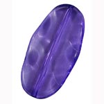 Transparent Wavy Oval Rectangle Bead - Dark Lilac