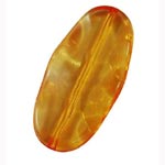 Transparent Wavy Oval Rectangle Bead - Topaz Gold