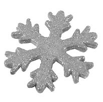 Acrylic Painted Snowflake Bead-Pendant - Silver with Silver Glitter