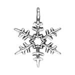 Cast Alloy Snowflake Charm-Pendant - Antique Silver
