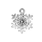 Cast Alloy Snowflake Charm-Pendant - Antique Silver