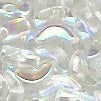 Czech Pressed Glass - Crescent Bead - 8 mm - Crystal AB (eaches)