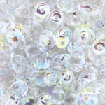Czech 2-hole Super Duo Beads - Crystal AB - 10 grammes