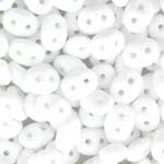 Czech 2-hole Super Duo Beads - Chalk White - 10 grammes