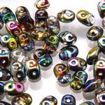 Czech 2-hole Super Duo Beads - (Crystal) Vitrail - 10 grammes
