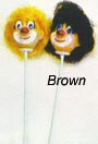 Doll Head - Clown Head with Brown Hair - 25 mm - on pick (product may vary slightly from image)