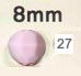 8 mm Acrylic Faceted Bead - Colour 27 (Light Pink Opaque)
