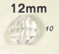 12 mm Acrylic Faceted Bead - Colour 10 (Crystal)