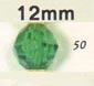 12 mm Acrylic Faceted Bead - Colour 50 (Christmas Green)
