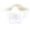 Czech Pressed Glass - Flower - 10 mm Cupped 5-star Flower - White Opal (eaches)