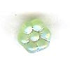 Czech Pressed Glass - Flower - 8 mm 6-petal Flower - Peridot Frosted AB (eaches)