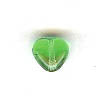 Czech Pressed Glass - Heart Bead - 6 mm - Emerald (eaches)