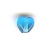 Czech Pressed Glass - Heart Bead - 6 mm - Aqua (eaches)