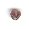 Czech Pressed Glass - Heart Bead - 6 mm - Dark Amethyst (eaches)