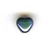 Czech Pressed Glass - Heart Bead - 6 mm - Black AB (eaches)
