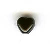 Czech Pressed Glass - Heart Bead - 6 mm - Black (eaches)