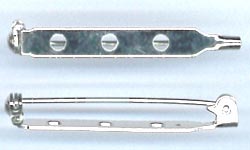 Broochbacks / Barpins - 50 mm - with Safety Catch - Nickel
