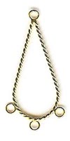 Earring Drop - Chandelier-style - twisted wire - teardrop - approx 45 mm long x 20 mm wide  gold (pe
