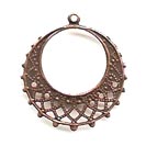 Earring Drop - Chandelier-style - pressed metal - circle - approx 25 mm diameter - antique copper (p