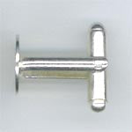 Cuff-link Blank - with 10 mm flat pad - silver plated / coloured (per pair)