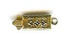 Clasp - Box - Rectangular - approx 5 mm wide by 15 mm hole-to-hole - 1-strand - gold plated