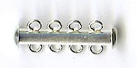 Clasp - Magnetic - Slide - 4-strand - 26 mm - Sterling Silver (eaches)
