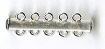 Clasp - Magnetic - Slide - 5-strand - 32 mm - Sterling Silver (eaches)