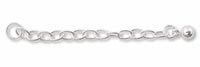 Extension Chain with Bead - 50 mm - Sterling Silver (eaches)
