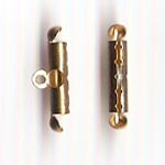 5-strand End Closure - Clamshell-type - gold / brass (pack of 2)