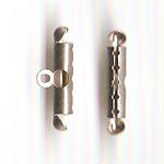 5-strand End Closure - Clamshell-type - silver / nickel (pack of 2)