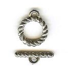 Clasp - Toggle - Round Rope - Antique Silver