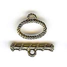 Clasp - Toggle - Spiral Rope - Antique Gold