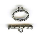 Clasp - Toggle - Spiral Rope - Antique Silver
