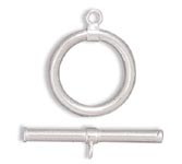 Clasp - Toggle - Medium - Type 2 - 15 mm smooth ring + 24 mm bar - Sterling Silver (eaches)