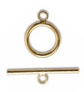 Clasp - Toggle - Medium - Type S1 - 11 mm smooth ring and 22 mm bar - Gold-filled