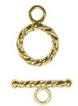 Clasp - Toggle - Medium - Type T2 - 11 mm twisted ring and 21 mm bar - Gold-filled