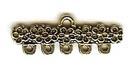 Endbar - 5-hole cast pewter (holes approx 5 mm spacing) - antique gold (each)