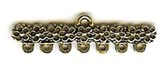 Endbar - 7-hole cast pewter (holes approx 5 mm spacing) - antique gold (each)