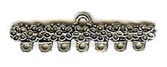 Endbar - 7-hole cast pewter (holes approx 5 mm spacing) - antique silver (each)