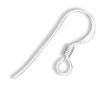Earring Hook (Shepherds Hook) - 22 mm flat with coil - Sterling Silver (per pair)