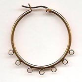 Earring Hoop with 7 loops - approx 30 mm diameter - gold (per pair)