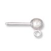 Earring Post with 4 mm Ball (and loop) - Sterling Silver (complete with butterfly clutch backs) (per