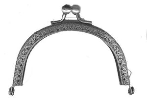 Purse Frame - Round - 9 cm - Antique Silver